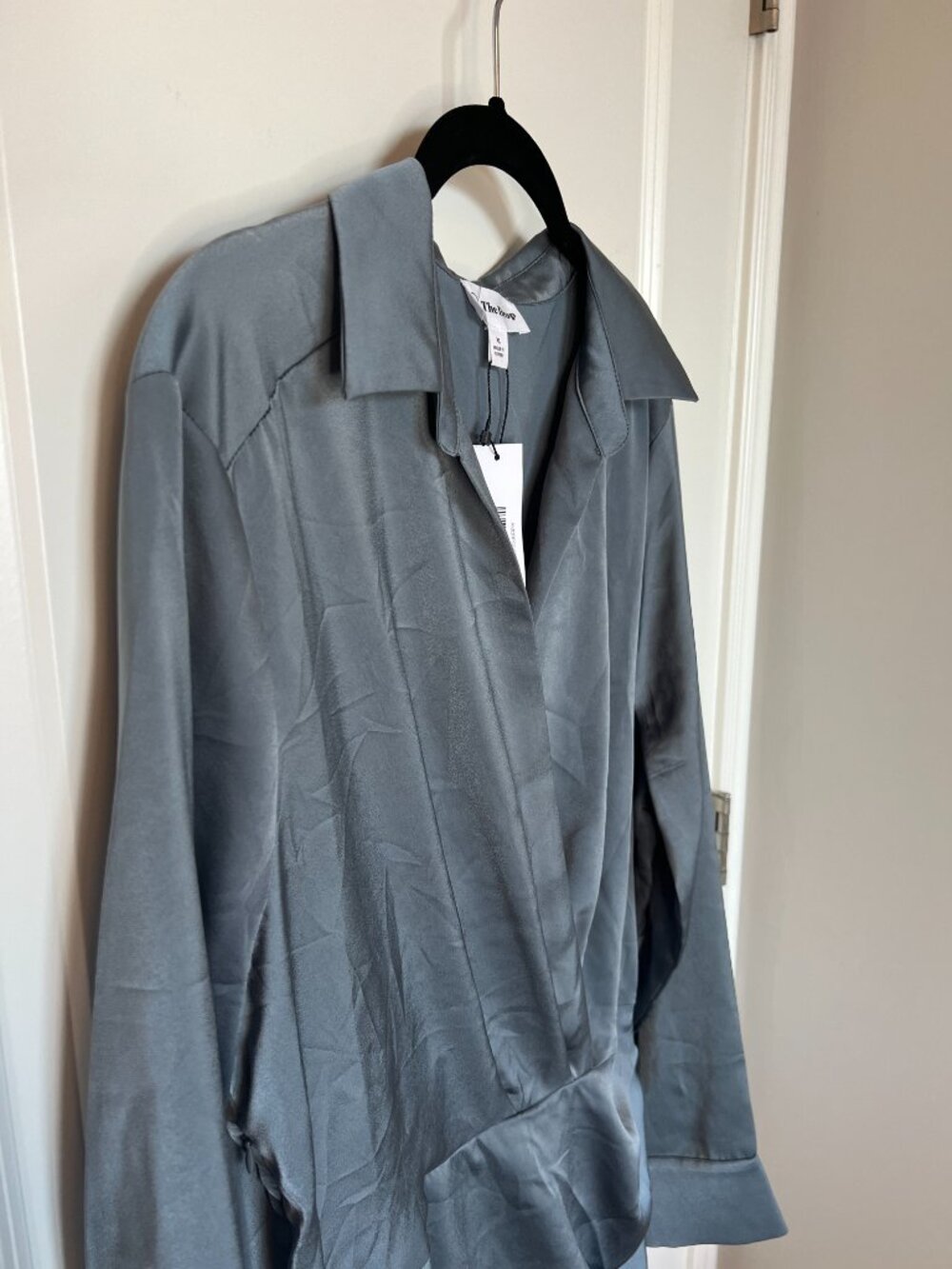 NWT XL The Drop Women's Mack Silky Wrap Mini Dress - Picture 6 of 16